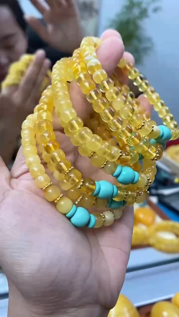 【闪购商品】琥珀裸石未镶嵌天然琥珀蜜蜡手串多样性发一