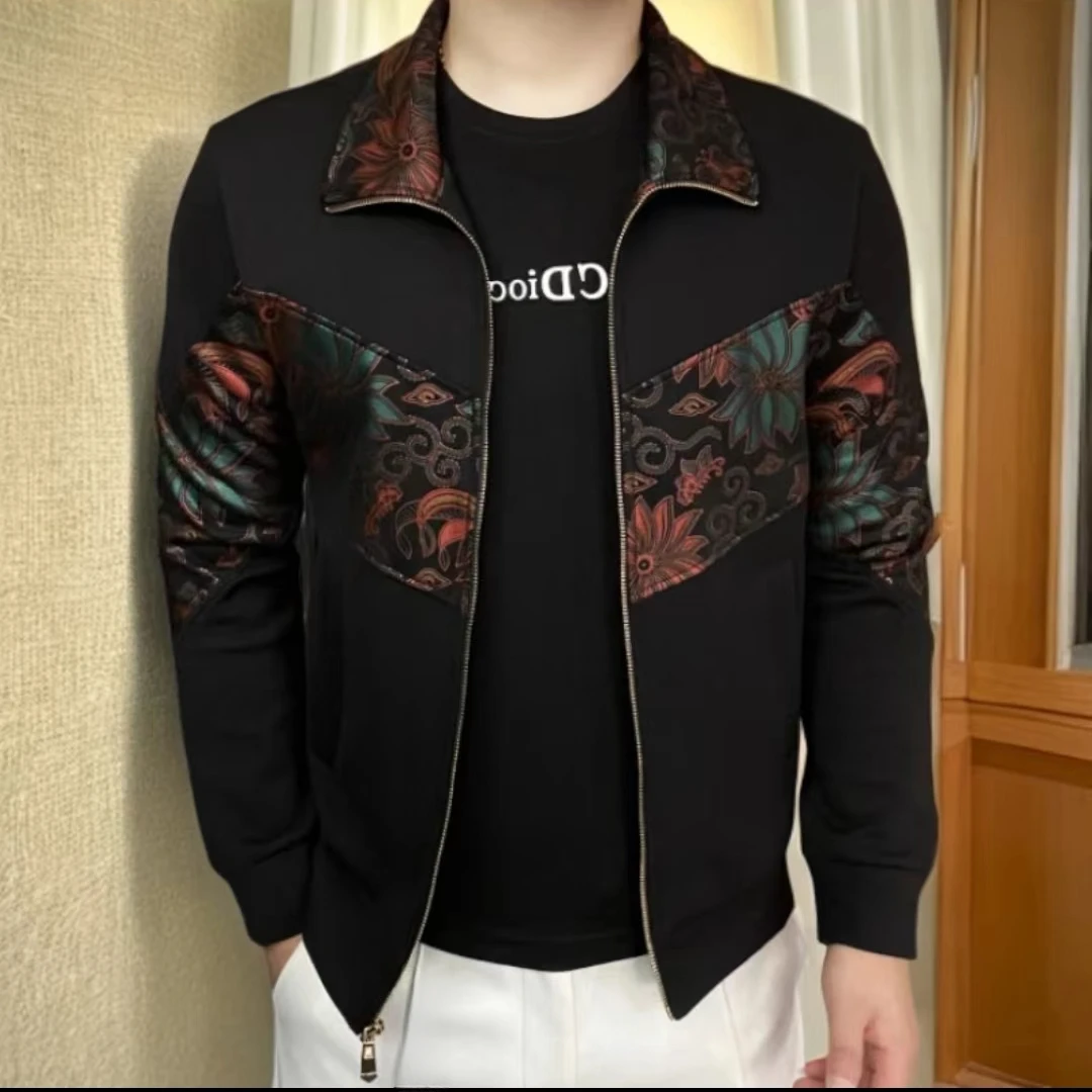 （夜影公爵）男士开衫夹克外套修身随性休闲轻奢高端时尚潮流帅气