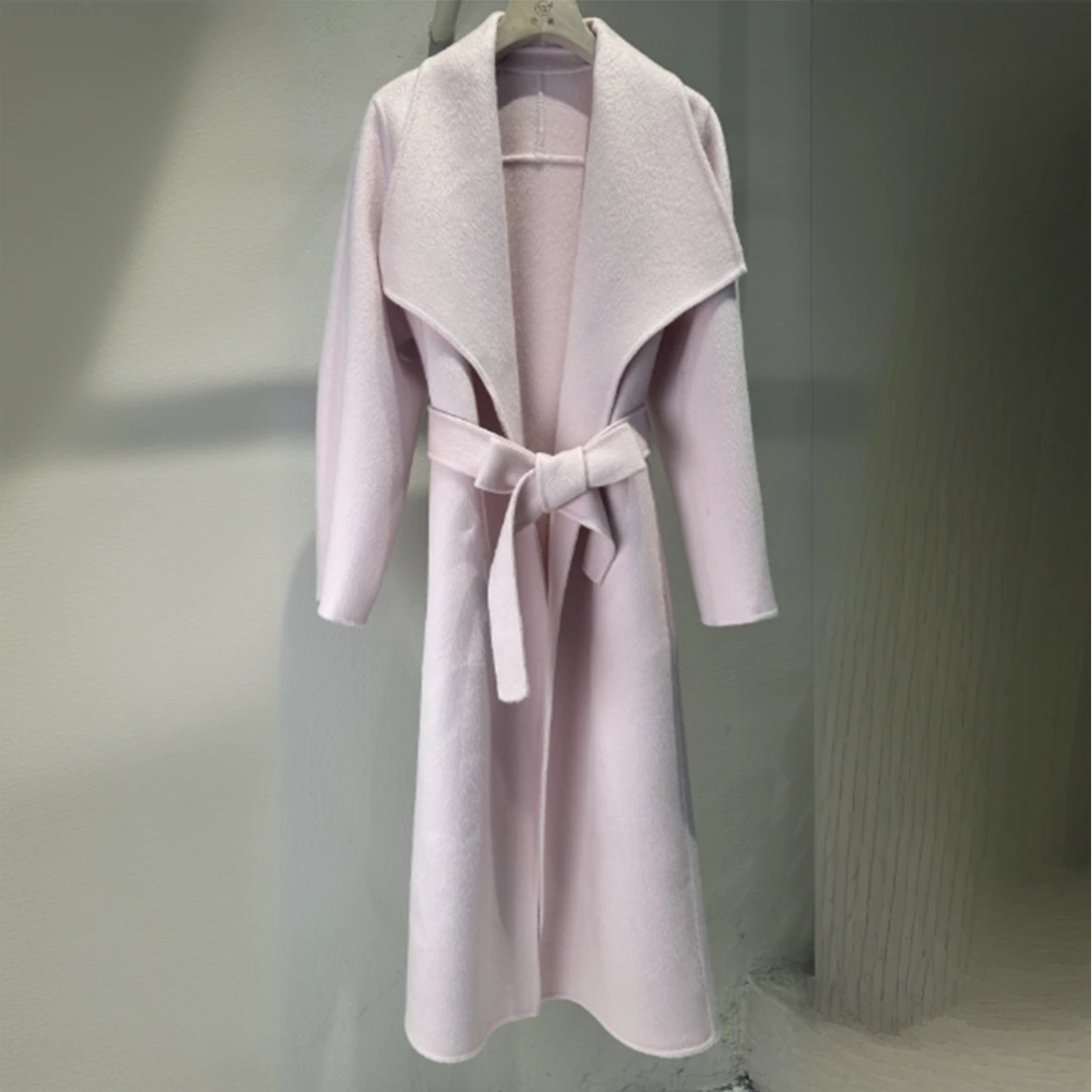 欣裁100%羊毛双面呢外套披肩领大衣YX13J085