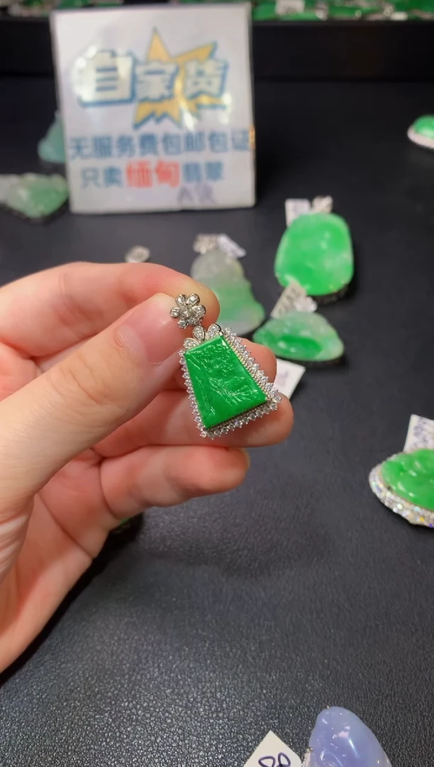 颈饰银S925镶嵌翡翠翡翠