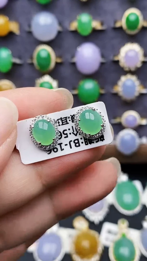 银S925镶嵌戒指翡翠3085