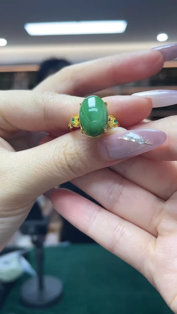 和田玉戒指银S925镶嵌多样性发一件
