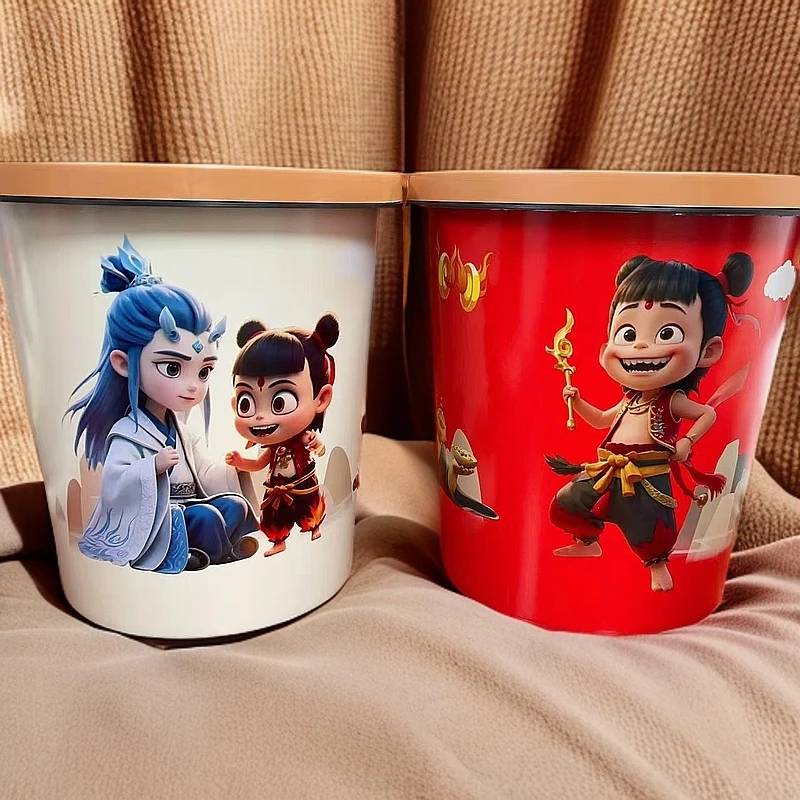 【两个装】卡通压圈大号垃圾桶家用垃圾桶【图案随机】