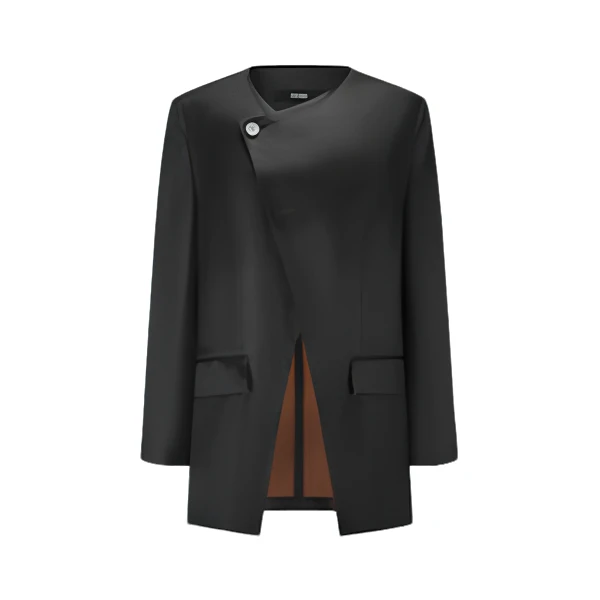 【顾文婷推荐】蒋云 中式皮感香云纱斜襟西装 K2J03017AA102