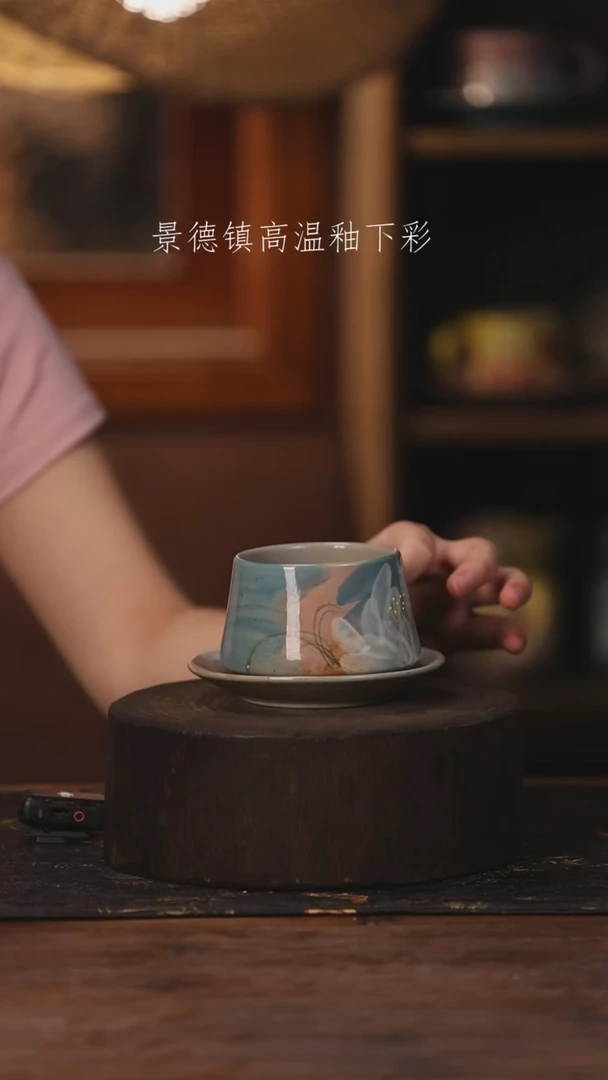 陶瓷景德镇高温釉下手绘陶瓷083