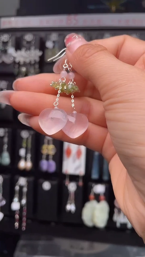 银S925镶嵌耳饰紫晶小**了 小熊醒了