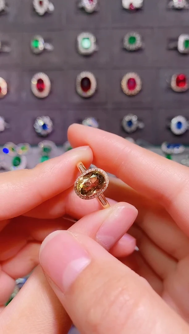 【闪购商品】碧玺18K金戒指18K金镶嵌.