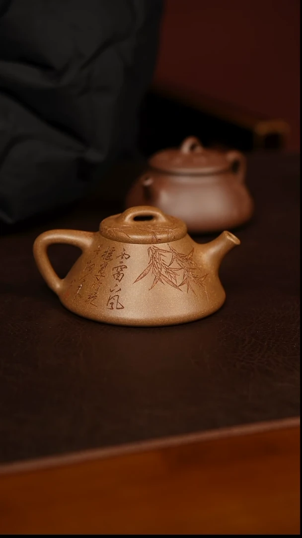 茶壶紫砂青段退火启瓢140cc微瑕
