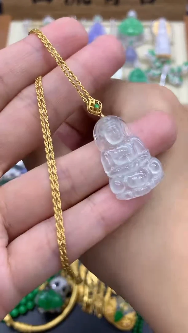 翡翠18K金镶嵌颈饰268-中国好珍宝