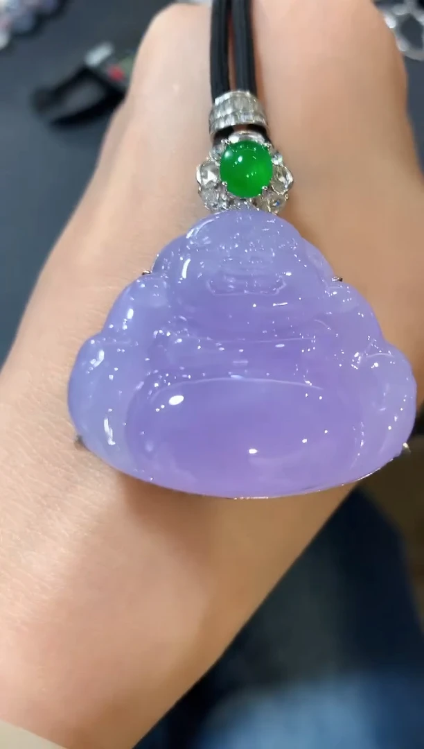 吊坠(不含链)18K金镶嵌翡翠S****gv888 紫色有色差