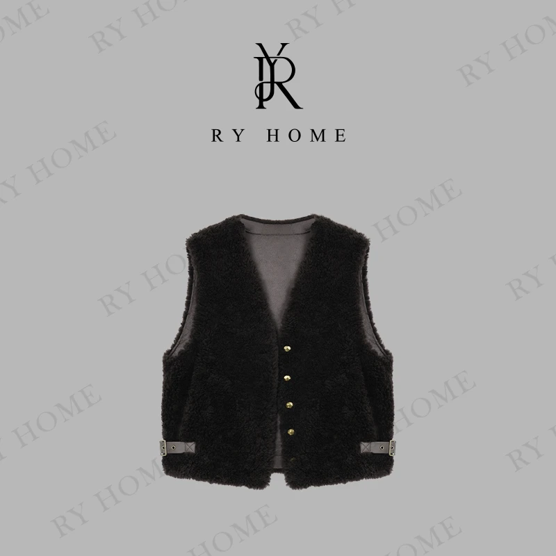 【老贾私服】100羊毛＋慵懒风百搭复古V领马甲243MJ1466