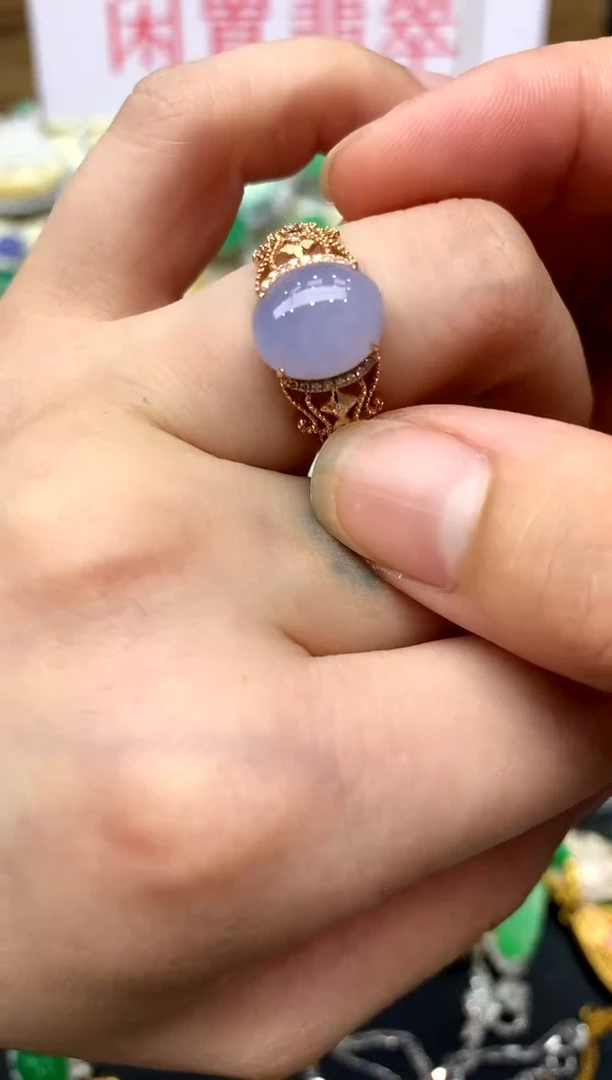 翡翠戒指18K金镶嵌453-中国好珍宝