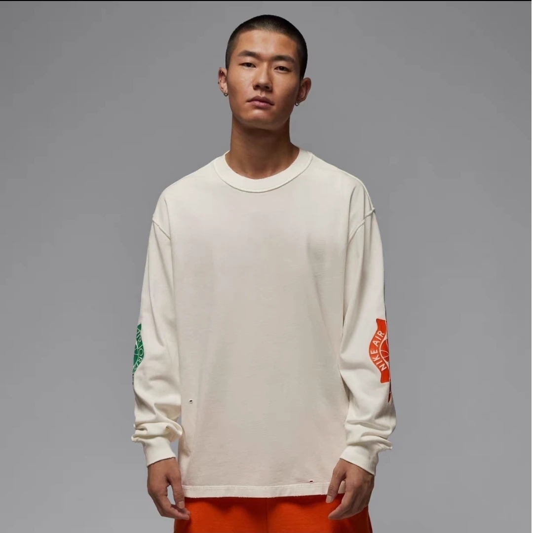 NIKE耐克 AirJordan男女同款纯棉”消失的飞翼“长袖T恤 IB3135-133