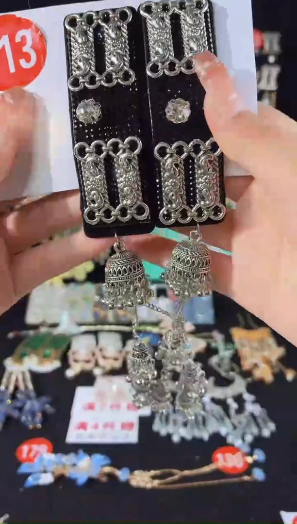 仿水晶铜合金113原创手工发夹一对