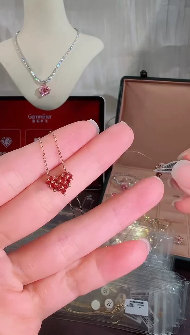 彩色蓝宝石颈饰18K金镶嵌BN0637#-R#72