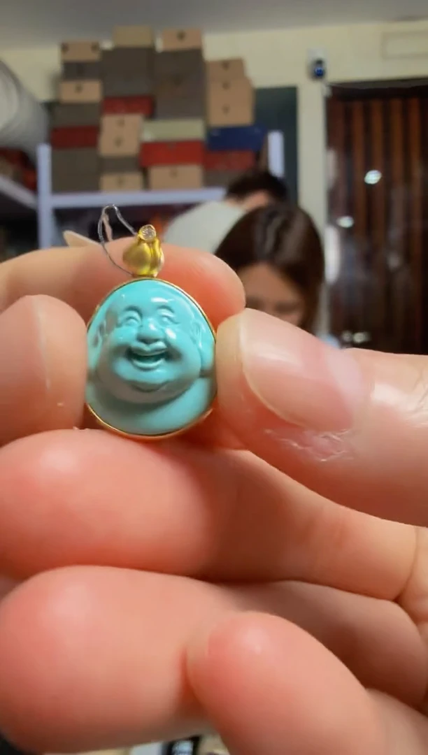 绿松石18K金镶嵌挂件LTD-293