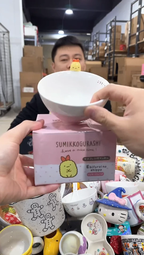 瓷片炸虾公仔碗