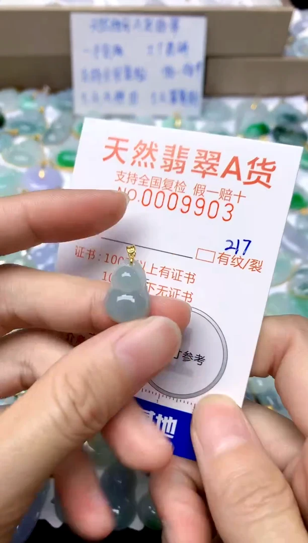 【闪购商品】翡翠颈饰18K金镶嵌217天然A货翡翠