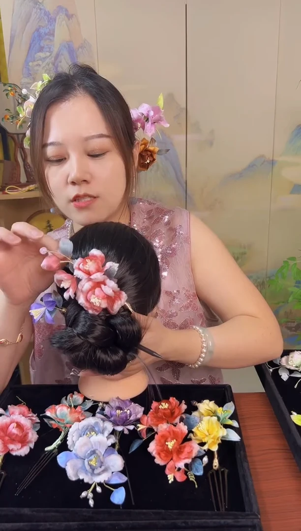 非金属无非遗绒花发簪