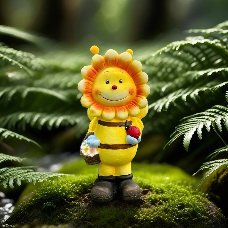 户外庭院客厅装饰太阳花蜜蜂落地大摆件花园造景仿真可爱工艺品