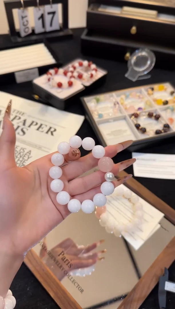 未镶嵌手链水晶白幽灵x3088