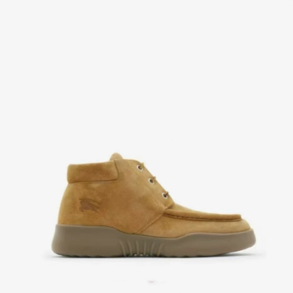全新未使用 BURBERRY/博柏利 棕色方头系带短靴 MCS30382
