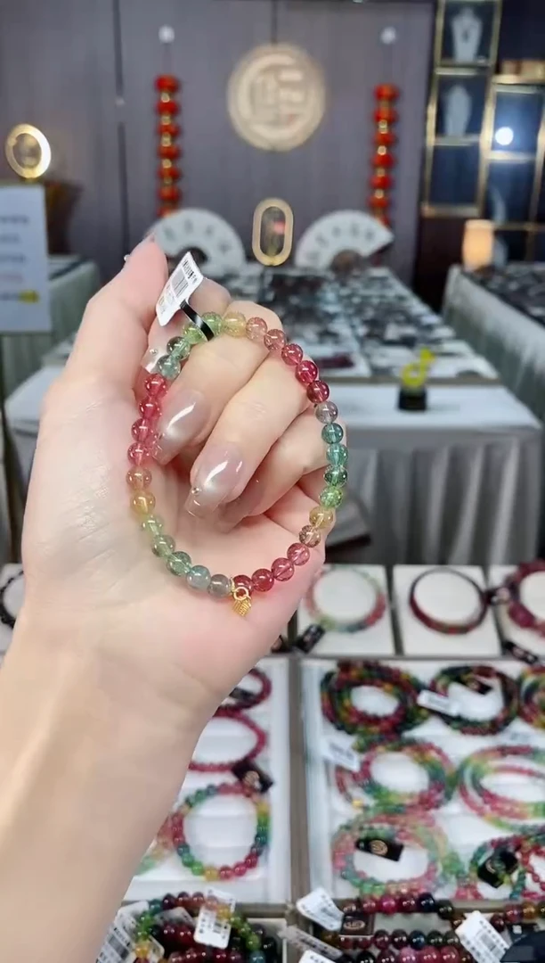 未镶嵌收藏级净体老矿碧玺单圈手串5mm+碧玺hon多样性发货一条