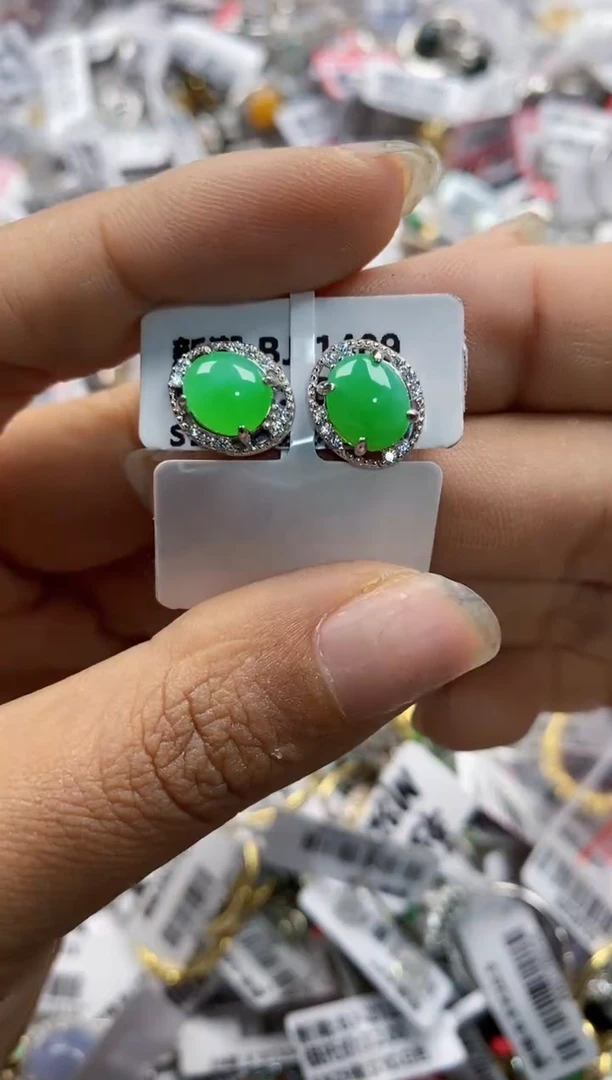 银S925镶嵌戒指翡翠5555----1