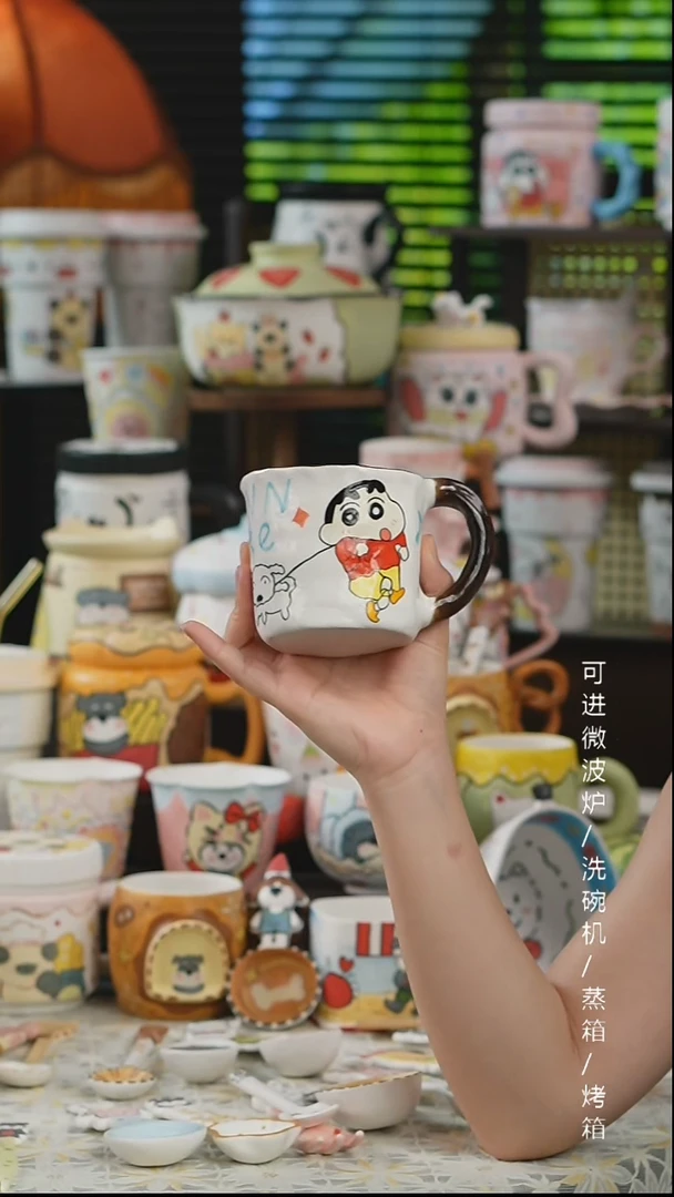 杯子景德镇高温釉下彩纯手绘创意瓷