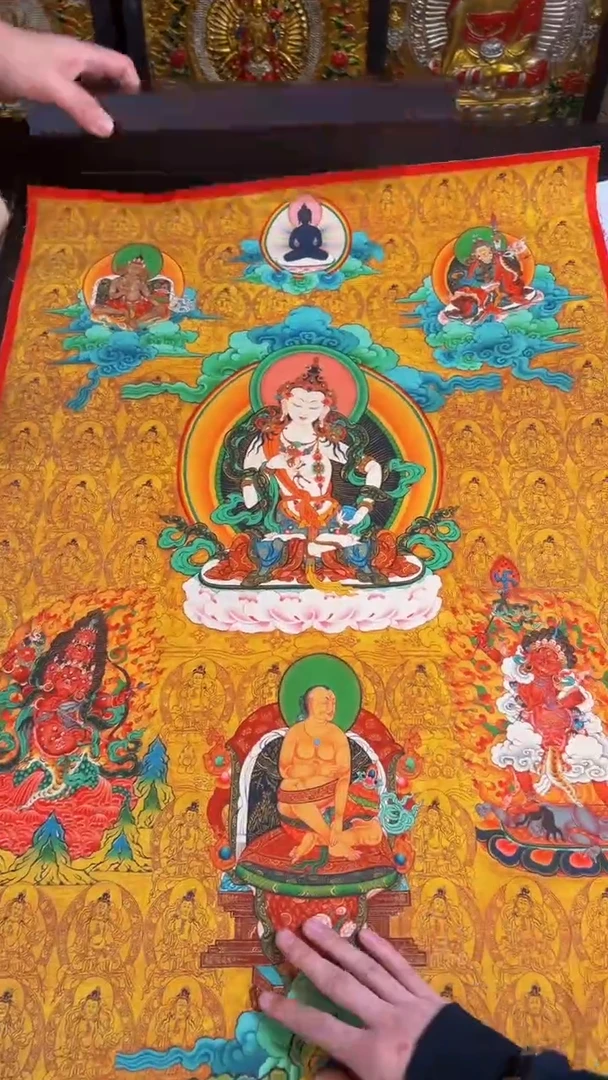 装裱画精品手绘唐卡链接--A097