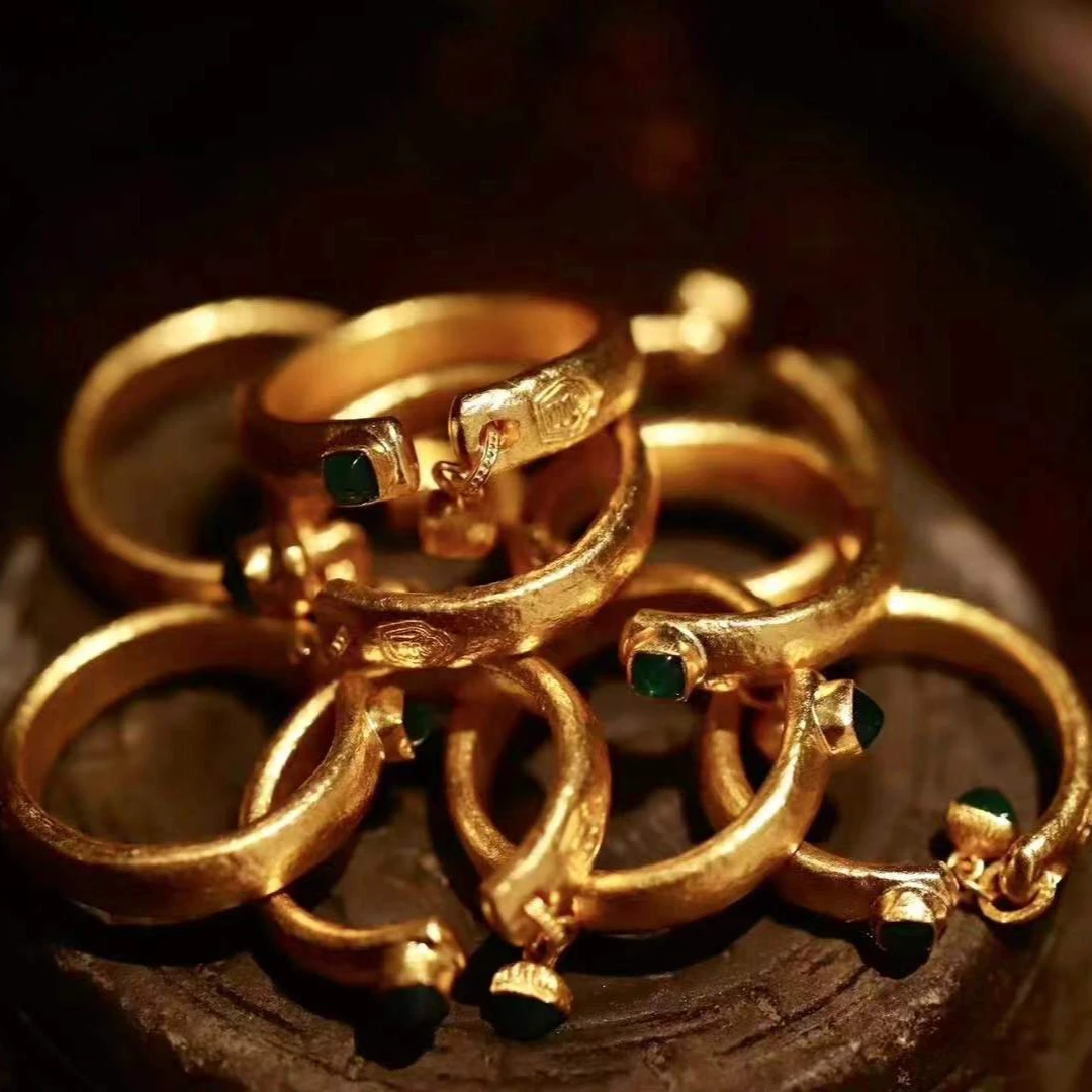 【金娜娜】 足金非遗錾刻贵妃金戒指