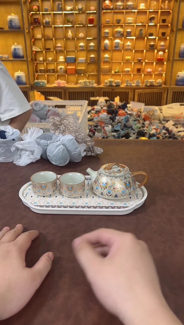 瓷片鸣盏居11111111金银错套组