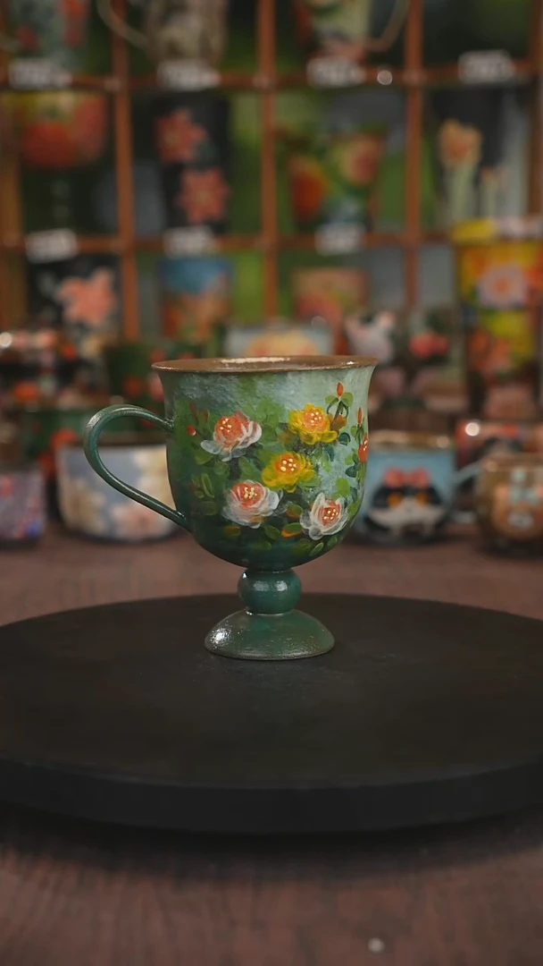 紫砂油画手绘釉下彩