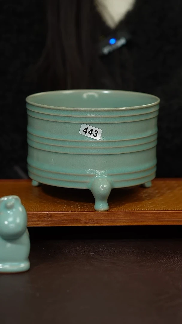 摆件陶原矿原釉汝宋汝瓷 微瑕