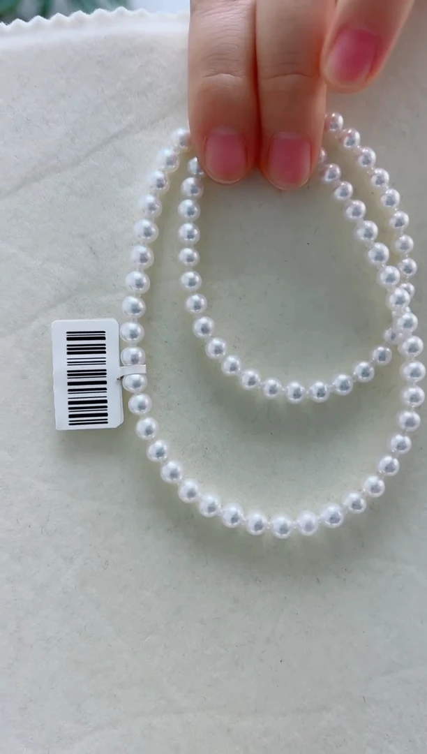 项链银S925镶嵌淡水珍珠5-6项链