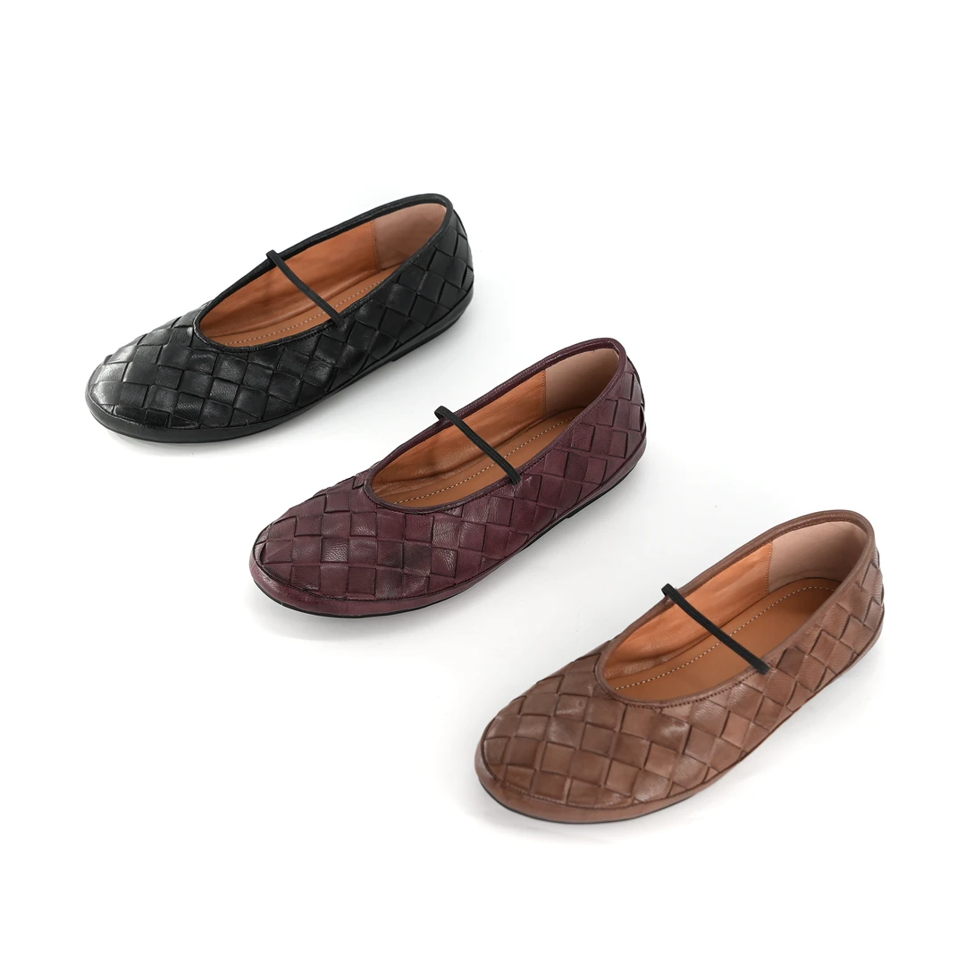 【小刚懂鞋】2025新款复古轻奢女鞋平跟软底真皮鞋法系慵懒风K503