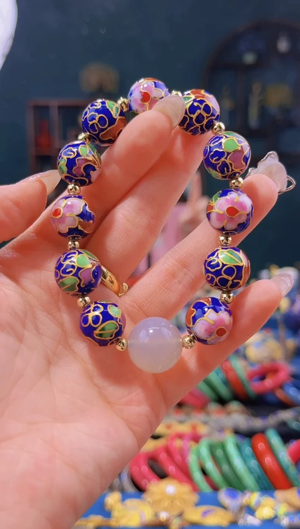 非遗景泰蓝手串 宝蓝