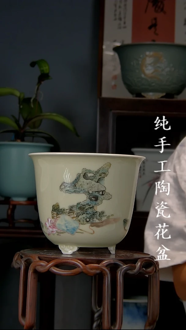 景德镇手工陶瓷花盆