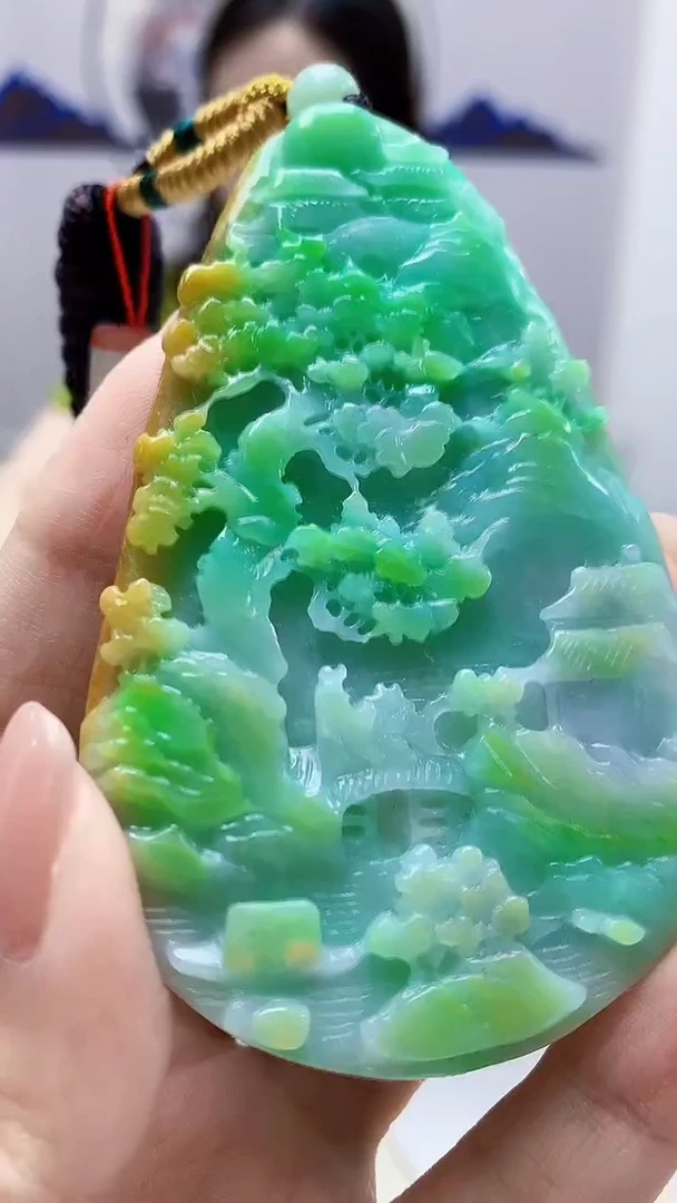 定制翡翠未镶嵌4852xx-毛货挂件65