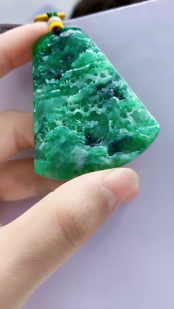 未镶嵌定制翡翠4688lr-毛货挂件156