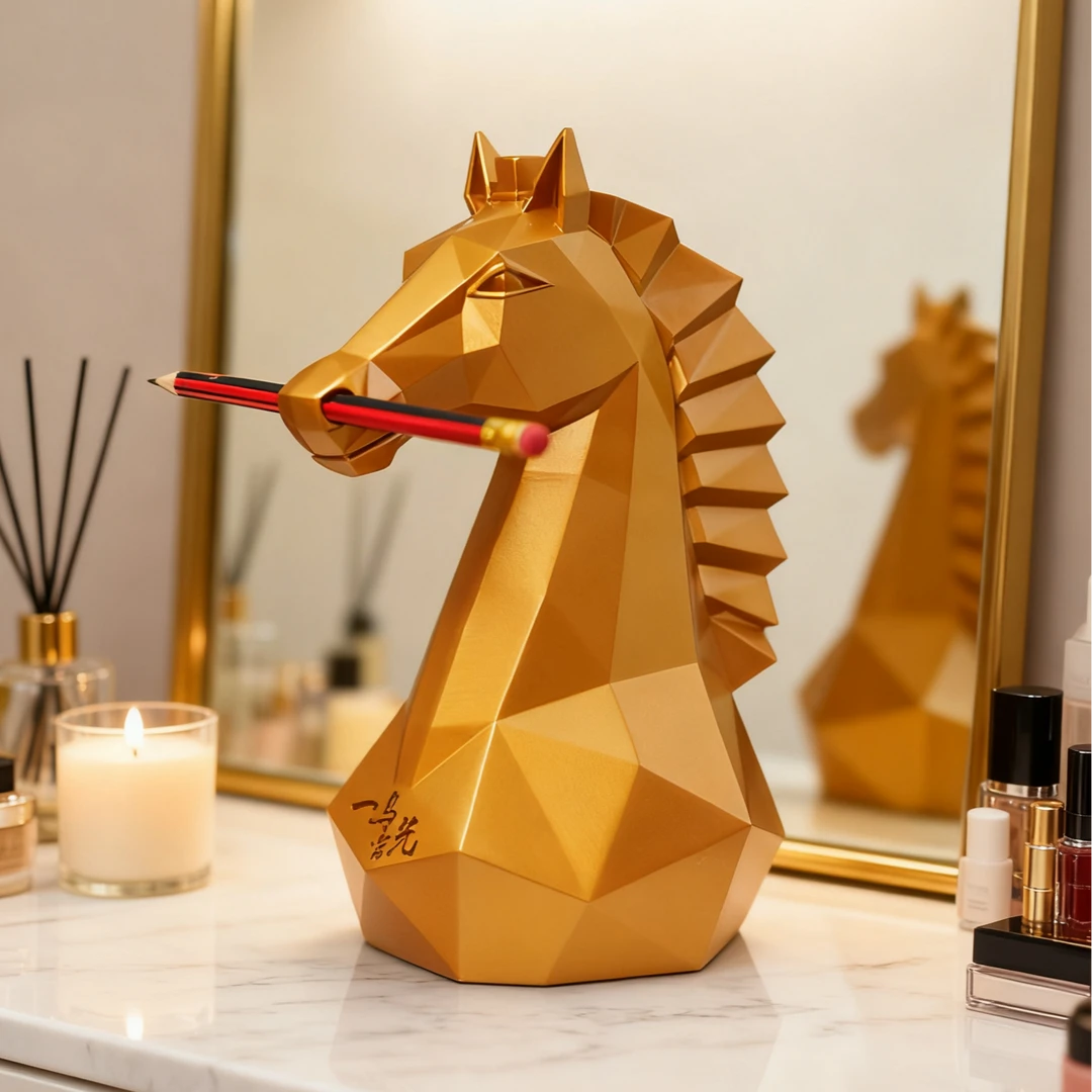 几何马笔存钱罐只进不出储蓄罐客厅儿童礼物家居装饰开业送礼佳品