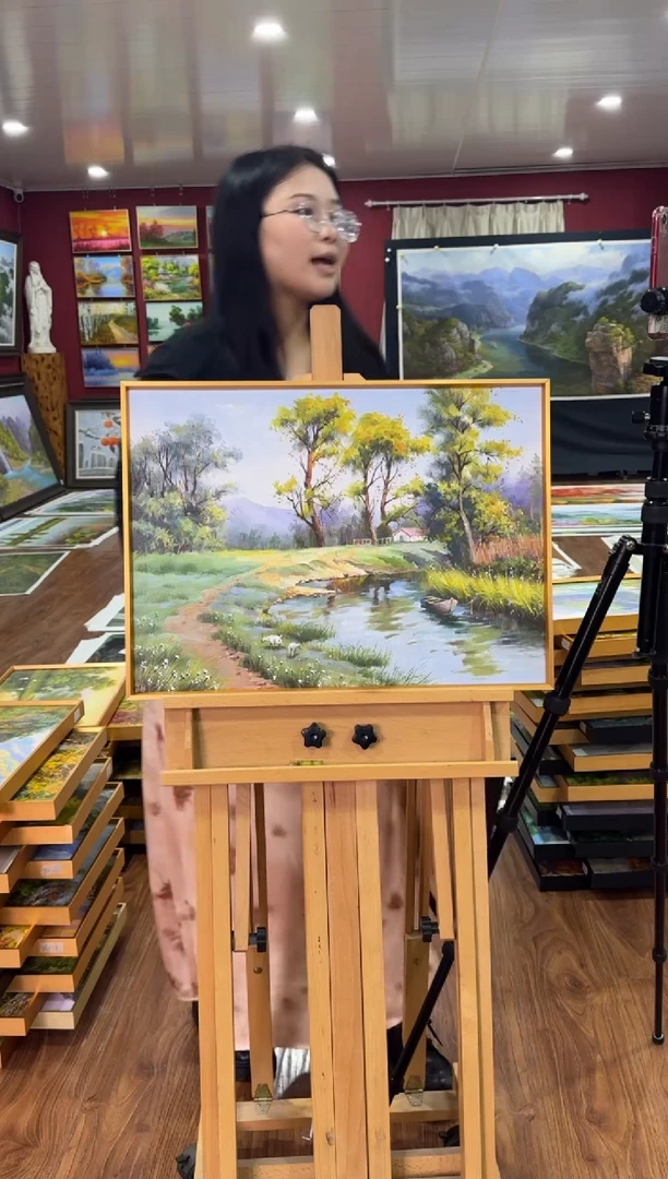 油画【新品含装裱】朝鲜画家原创手绘油画作品
