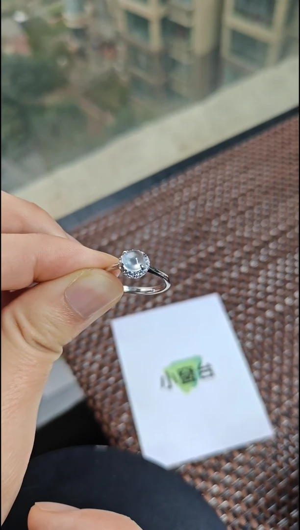 【闪购商品】翡翠戒指银S925镶嵌翡翠戒指S925银镶嵌