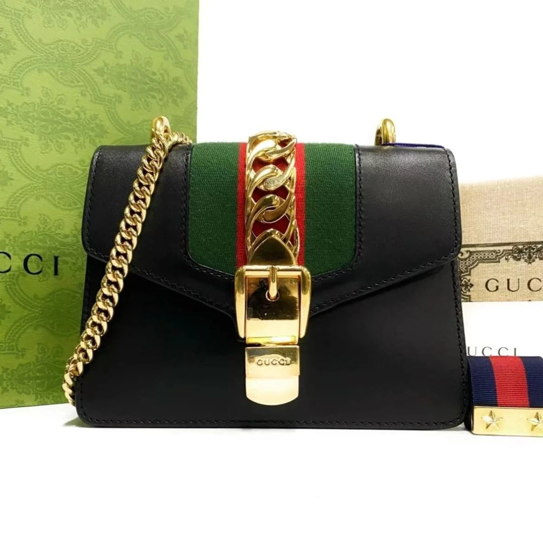 99新 GUCCI/古驰 思斯专属 古驰黑色小号塞尔维亚 LM3350
