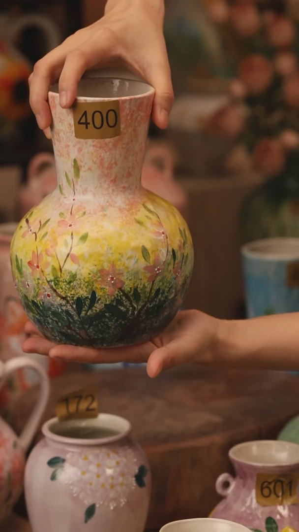 陶瓷172景德镇设计师手作花器摆件侘寂风