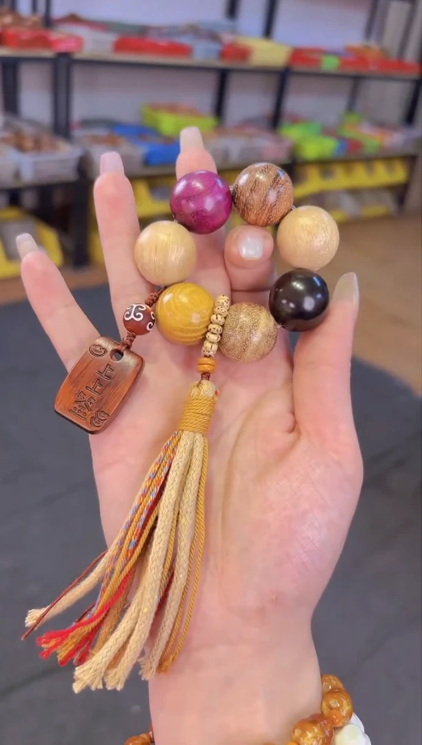 【闪购商品】非洲檀香无事牌   2.0多宝木珠上上签手