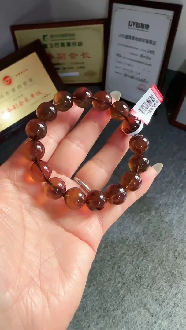 未镶嵌琥珀手串规格13微瑕微生物手串#14