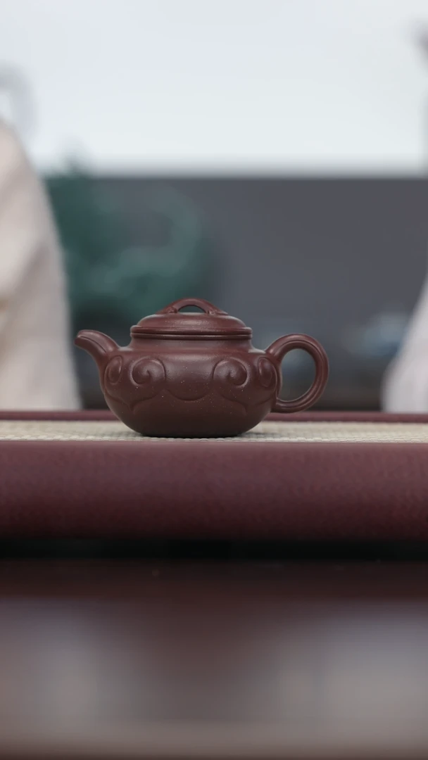 【闪购商品】紫砂茶壶hf天青泥 如意仿古220cc
