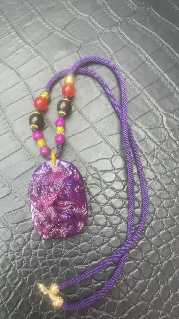 舒俱来A254 紫色吊坠  男女同款  时尚百搭