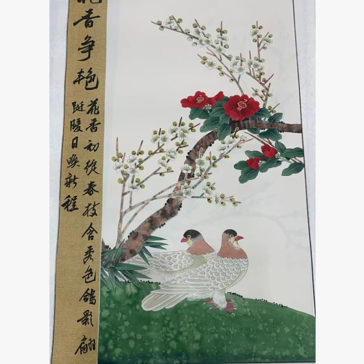 HF余耀斌真人手绘宣纸花香争艳2画dzschn82